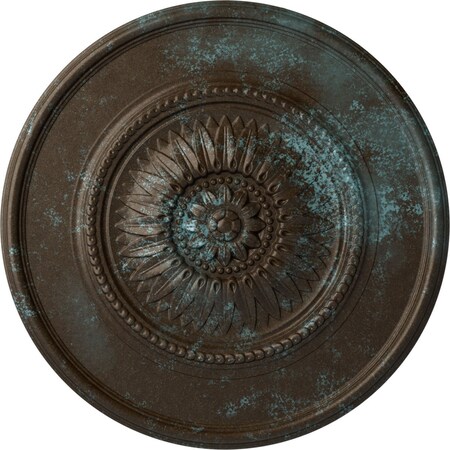 Ekena Millwork Wigan Ceiling Medallion, Hand-Painted Bronze Blue Patina, 29 3/4"OD x 1 1/2"P CM29WGBBS